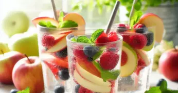 Água saborizada com Maçã e Frutas Vermelhas